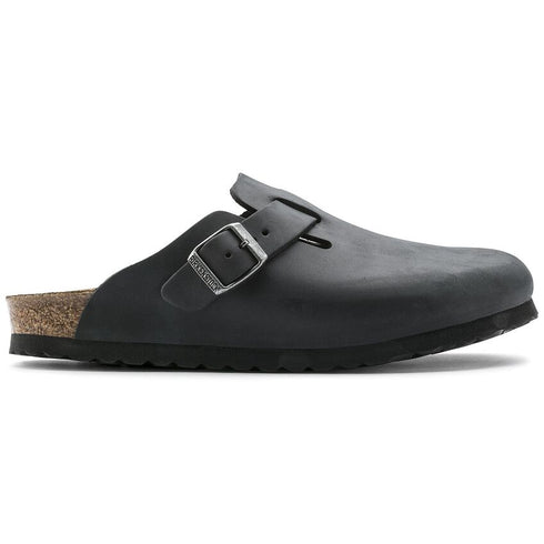 BIRKENSTOCK Boston Black Oil Ltr Unisex Slides