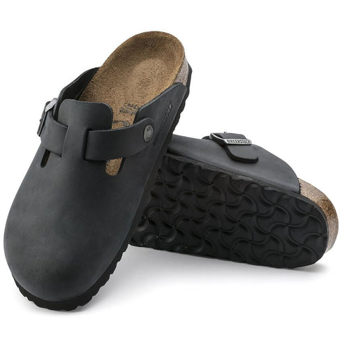 BIRKENSTOCK Boston Black Oil Ltr Unisex Slides