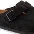 BIRKENSTOCK Boston Black Suede Sfb Unisex Slides