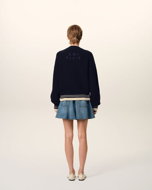 AMI PARIS Sweater in college ribs wool Unisex Apparel