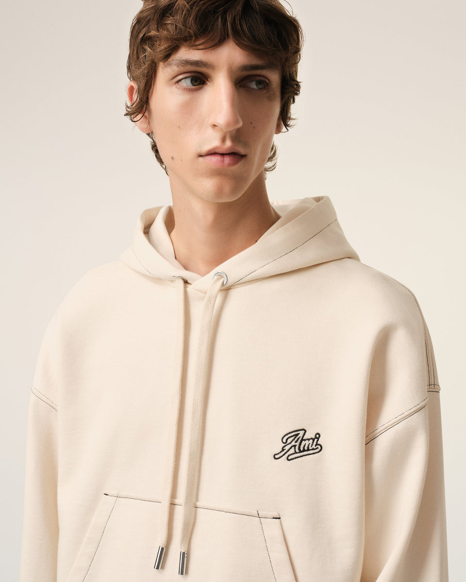 AMI｜HOOD/ZIP-UP (HSW229 JE0098 136) WHITE CREAM Hoodie Ami Signature | AMI PARIS