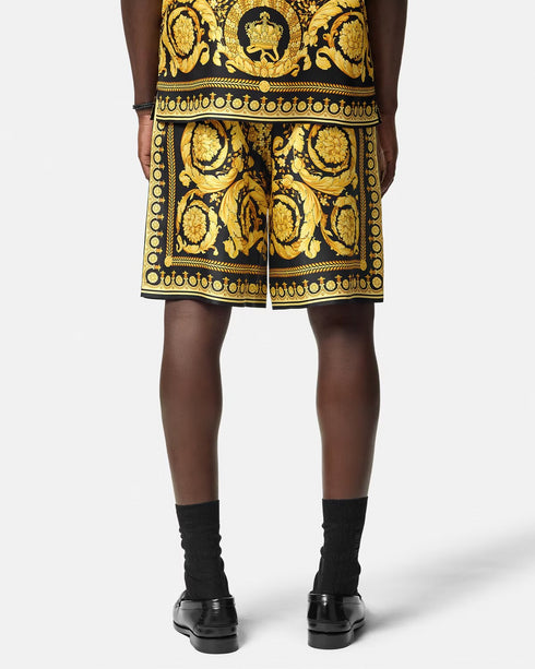 VERSACE Barocco Silk Shorts Mens Apparel