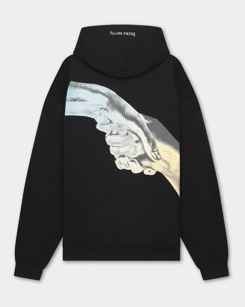 FILLING PIECES Hoodie Grandient Handshake Black Mens Apparel