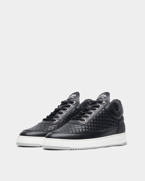 FILLING PIECES Low Top Quilted Black Mens Sneakers