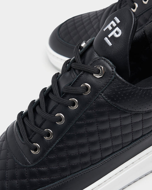 FILLING PIECES Low Top Quilted Black Mens Sneakers