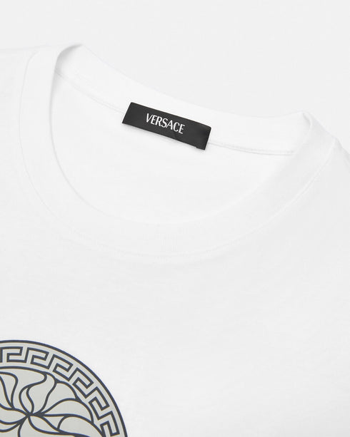 VERSACE T-shirt Cotton Two Color Print Mens Apparel