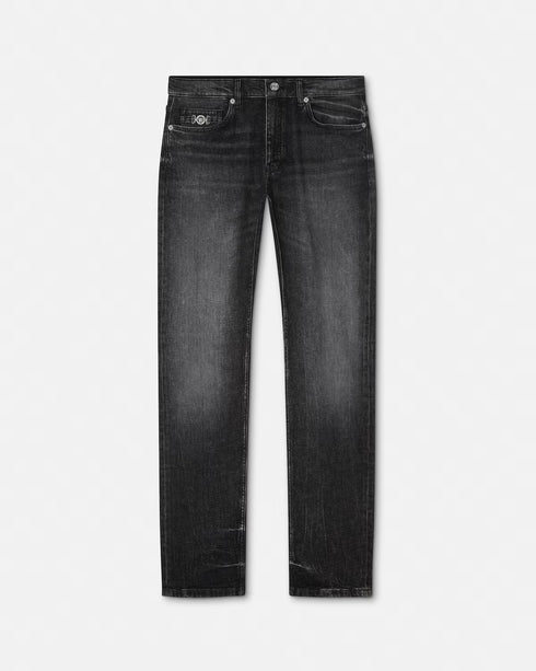 VERSACE Pant Denim Stone Wash Men's Apparel