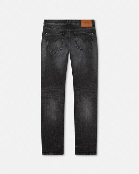 VERSACE Pant Denim Stone Wash Men's Apparel