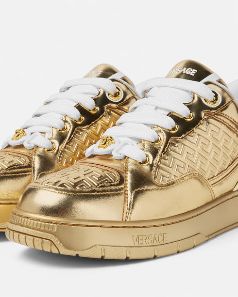 VERSACE Biggie Basket Metallic Mens Sneakers
