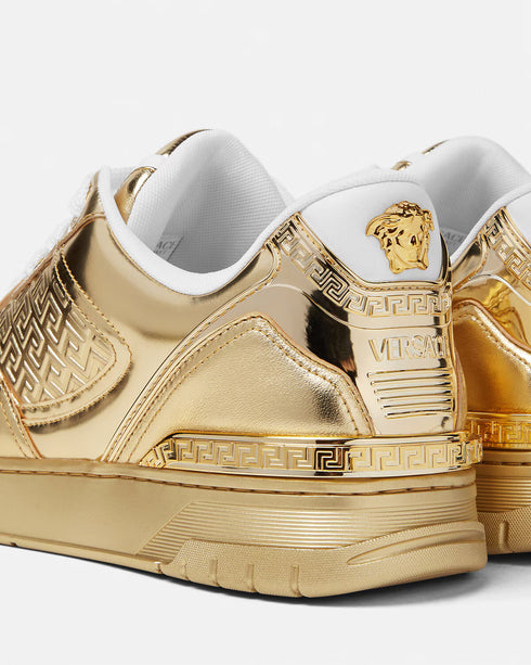 VERSACE Biggie Basket Metallic Mens Sneakers