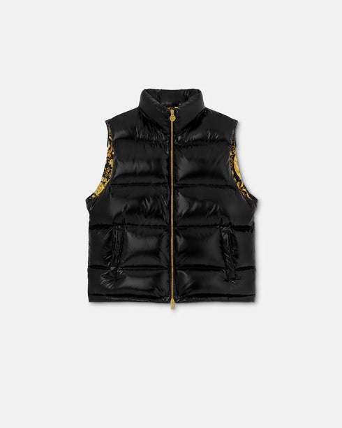 VERSACE Down Vest Shiny Men's Apparel