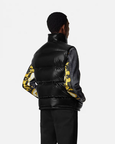 VERSACE Down Vest Shiny Men's Apparel