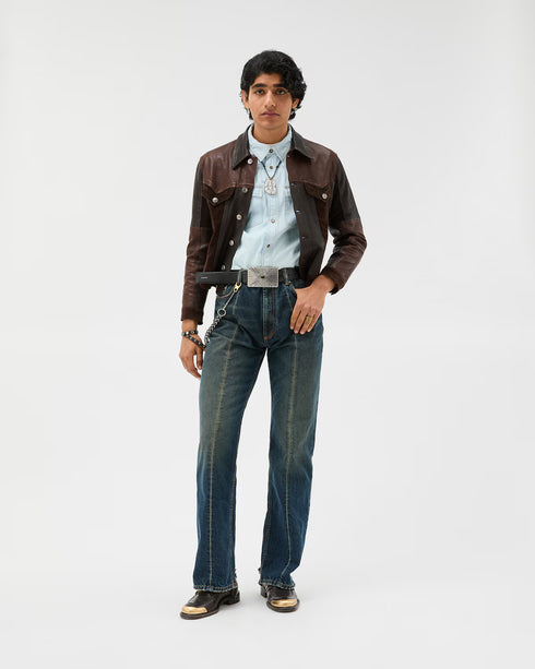 VERSACE Distressed Straight Jeans Men's Apparel