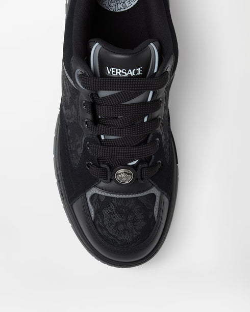 VERSACE Biggie Basket Metallic Leather Men's Sneakers