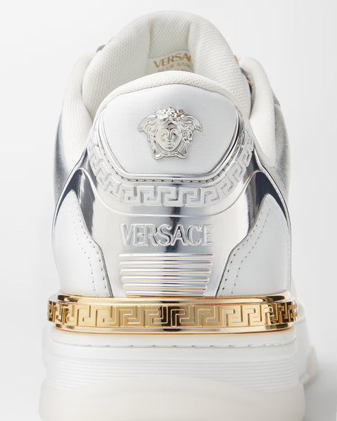 VERSACE Biggie Basket Metallic Leather Men's Sneakers