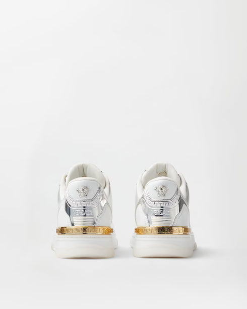 VERSACE Biggie Basket Metallic Leather Men's Sneakers