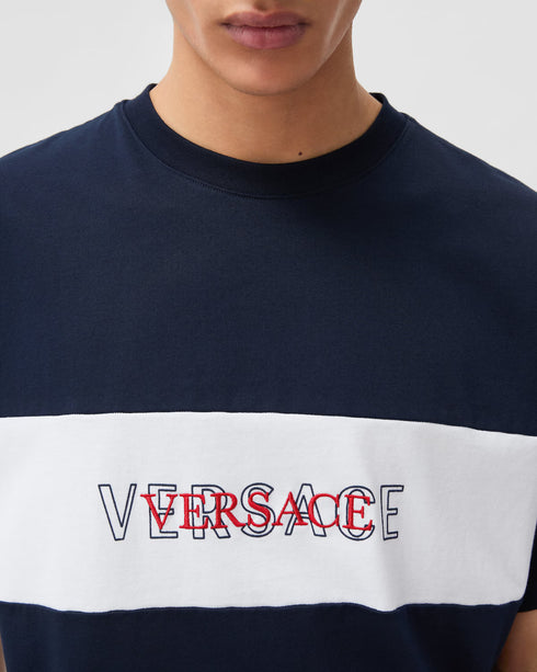 VERSACE Intarsia Cotton-Jersey Regular T-shirt Men's Apparel