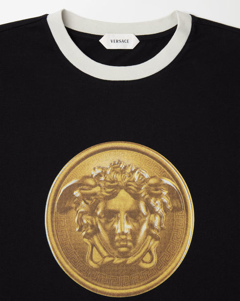 VERSACE Printed Cotton-Jersey Regular T-Shirt Men's Apparel