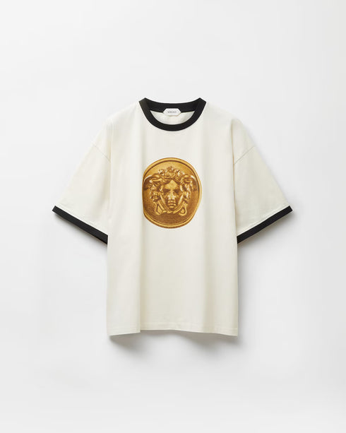 VERSACE Printed Cotton-Jersey Regular T-Shirt Men's Apparel