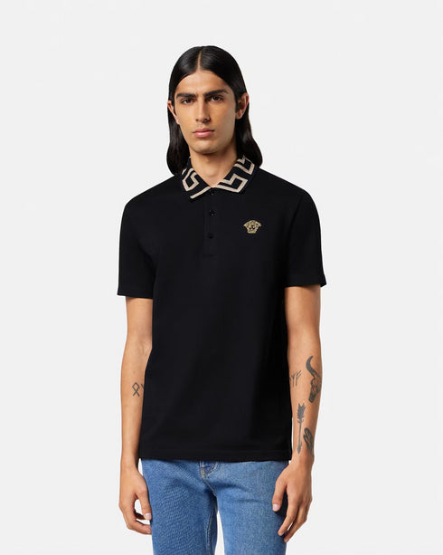 VERSACE Greca Polo Shirt Mens Apparel