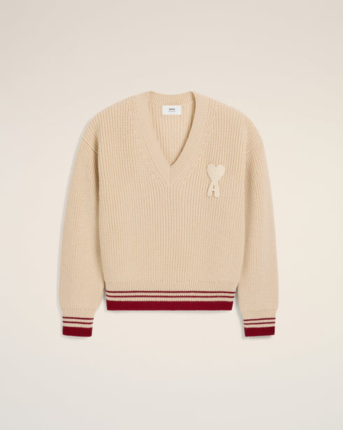 AMI PARIS Sweater in college ribs wool Unisex Apparel
