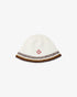 CASABLANCA White & Brown Stripe Crochet Hat Accessories