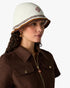CASABLANCA White & Brown Stripe Crochet Hat Accessories
