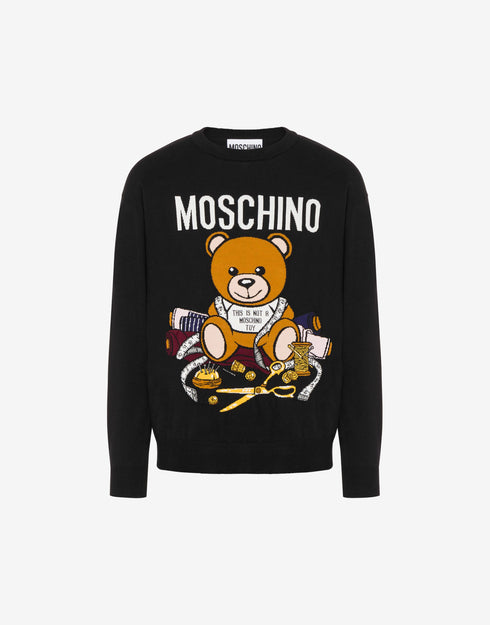 MOSCHINO SARTORIAL TEDDY BEAR COTTON PULLOVER Mens Apparel