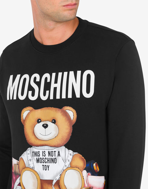 MOSCHINO SARTORIAL TEDDY BEAR COTTON PULLOVER Mens Apparel
