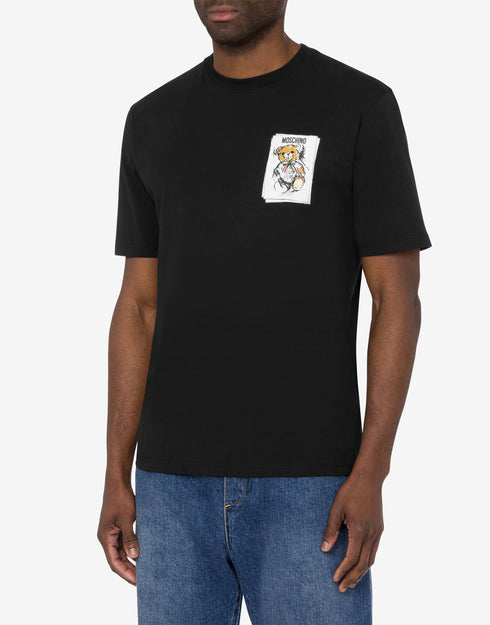 MOSCHIO Jersey T-shirt with Teddy Bear Patch Mens Apparel