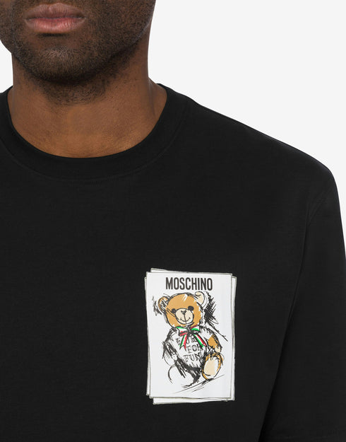 MOSCHIO Jersey T-shirt with Teddy Bear Patch Mens Apparel