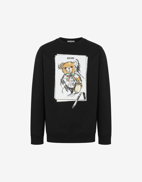 MOSCHINO Organic Cotton Sweatshirt Teddy Bear Mens Apparel