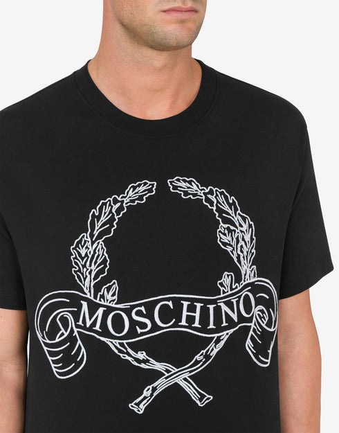 MOSCHINO T-shirt Maxi Laurel Crown Embroidery Mens Apparel