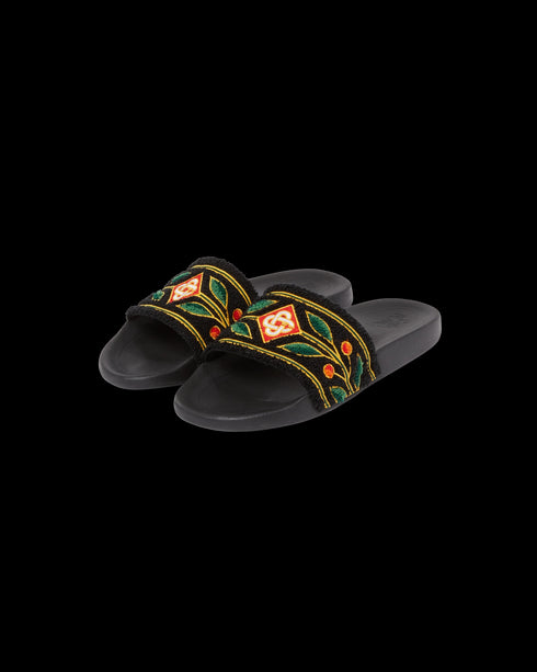 CASABLANCA Embroidered Terry Slides Unisex Slides