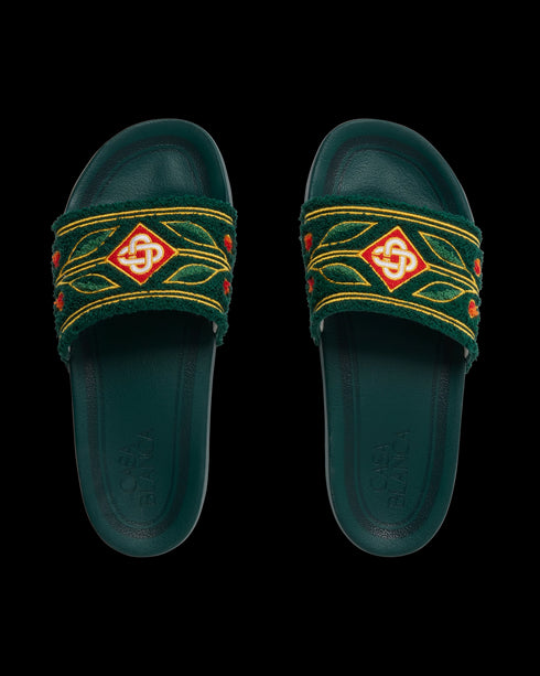CASABLANCA Embroidered Terry Slides Unisex Slides