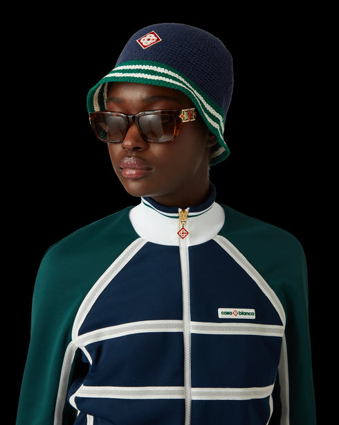 CASABLANCA Green Stripe Crochet Hat Accessories