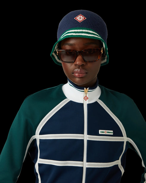 CASABLANCA Green Stripe Crochet Hat Accessories