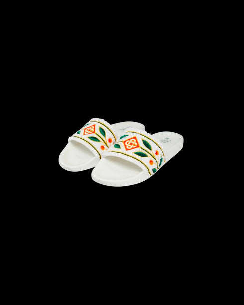 CASABLANCA Embroidered Terry Slides Unisex Slides