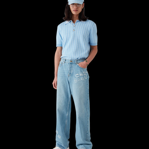 CASABLANCA Laurel Stripe Logo Patch Cap Accessories