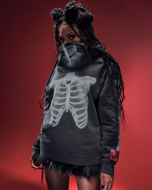 KSUBI Skeleton Biggie Hoodie Fade Blk Mens Apparel