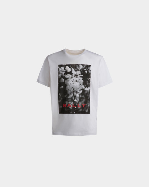 BALLY Printed T-shirt in White Cotton Mens Apparel