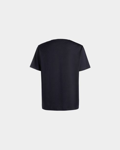 BALLY Summer Capsule T-Shirt In Navy Blue Cotton Mens Apparel