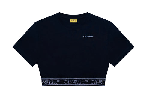 BALMAIN Bookish Logo Band Crop Tee S/S Kids Apparel