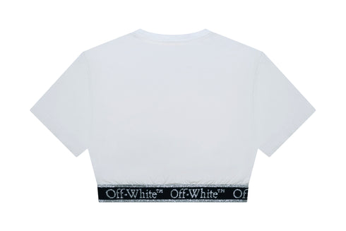 BALMAIN Bookish Logo Band Crop Tee S/S Kids Apparel