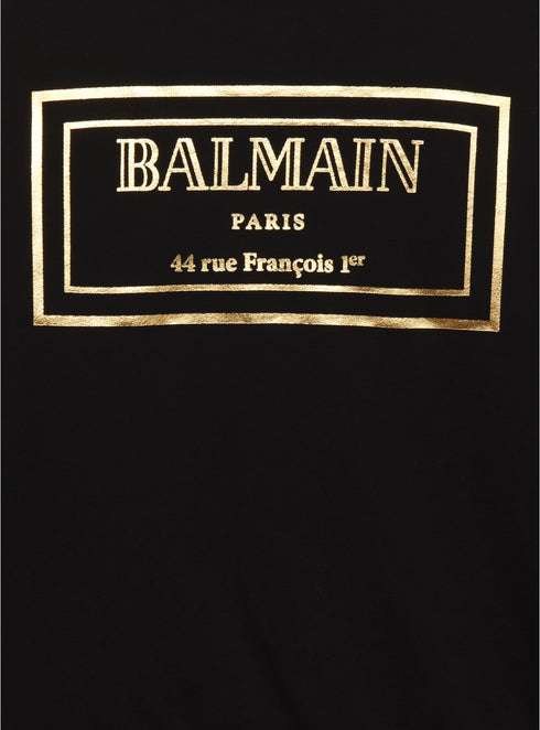 BALMAIN Thick Cotton Jersey Sweatshirt Kids Apparel