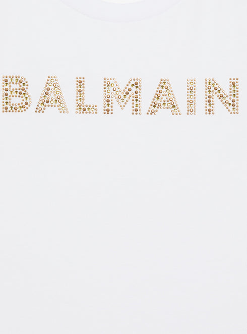 BALMAIN Ss Tee W/ Glitter Logo Kids Apparel