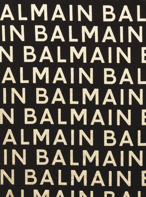 BALMAIN S/s Tee W/ Gold Allover Logo Kids Apparel