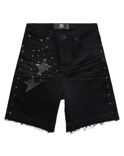 WHENSMOKECLEARS Stargaze Denim Shorts Mens Apparel