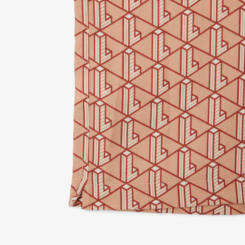 LACOSTE Straight Cut Monogram Shirt Mens Apparel