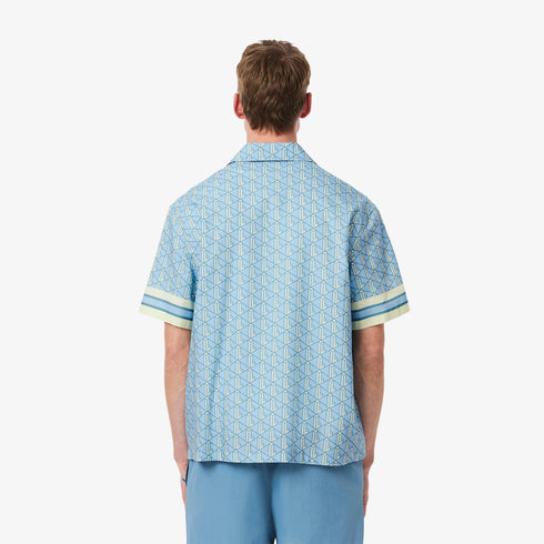 LACOSTE Straight Cut Monogram Shirt Mens Apparel